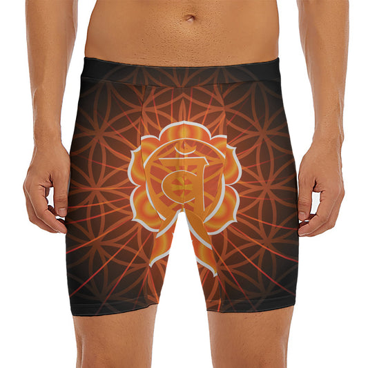 Swadhisthana Chakra Spiritual Print Men's Long Boxer Briefs