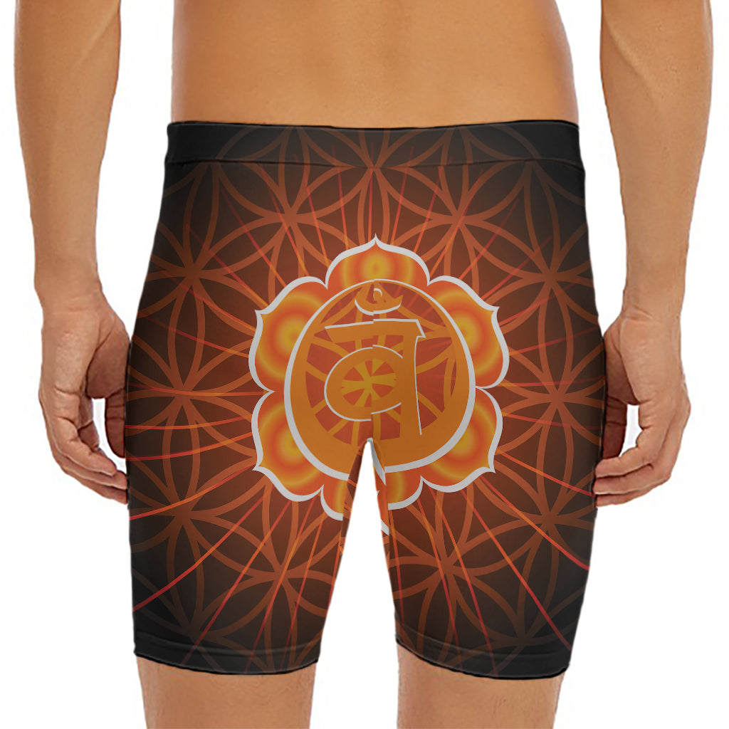Swadhisthana Chakra Spiritual Print Men's Long Boxer Briefs