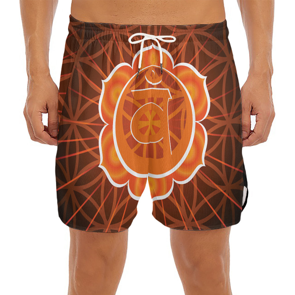 Swadhisthana Chakra Spiritual Print Men's Split Running Shorts