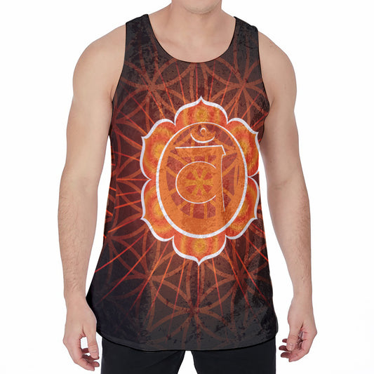 Swadhisthana Chakra Spiritual Print Men's Velvet Tank Top