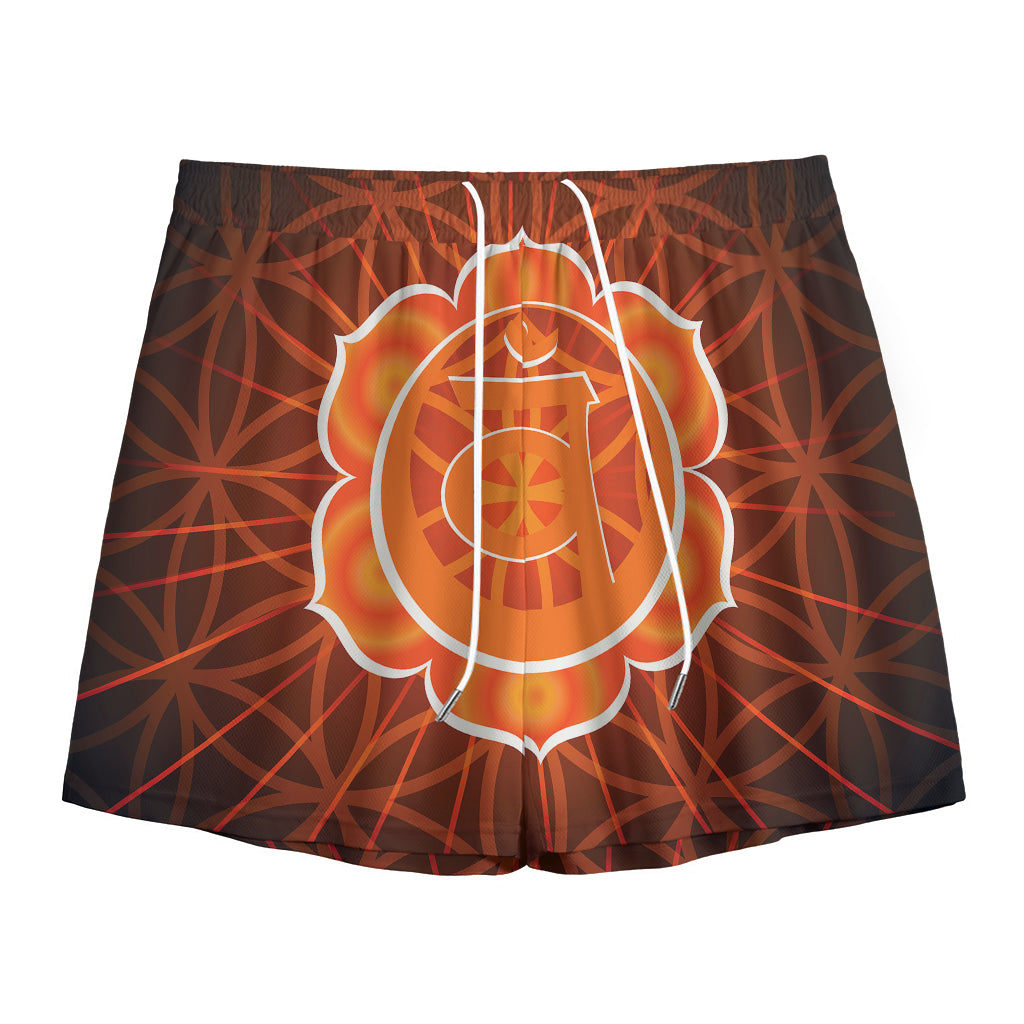 Swadhisthana Chakra Spiritual Print Mesh Shorts