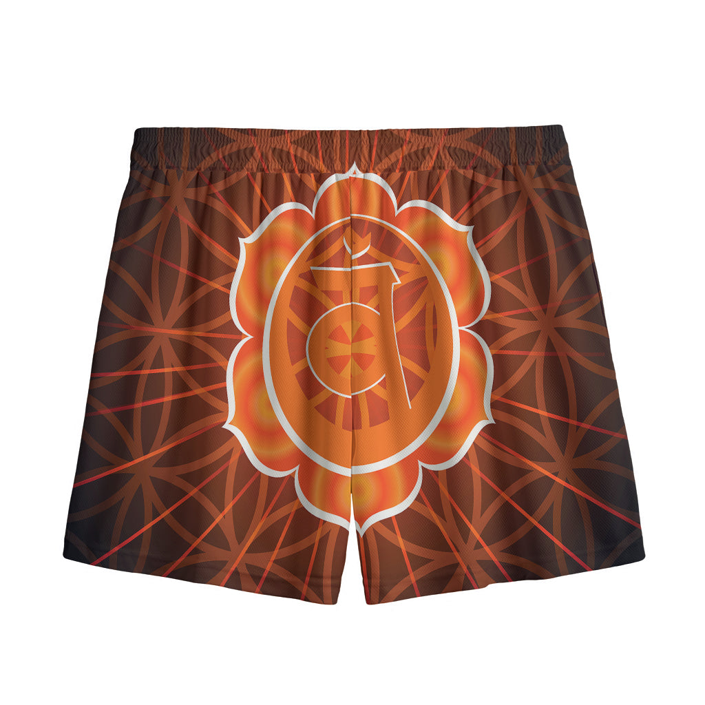 Swadhisthana Chakra Spiritual Print Mesh Shorts