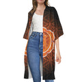 Swadhisthana Chakra Spiritual Print Open Front Beach Cover Up