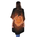 Swadhisthana Chakra Spiritual Print Open Front Beach Cover Up