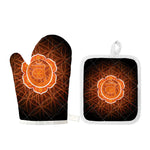 Swadhisthana Chakra Spiritual Print Oven Mitt And Pot Holder Set