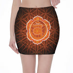 Swadhisthana Chakra Spiritual Print Pencil Mini Skirt