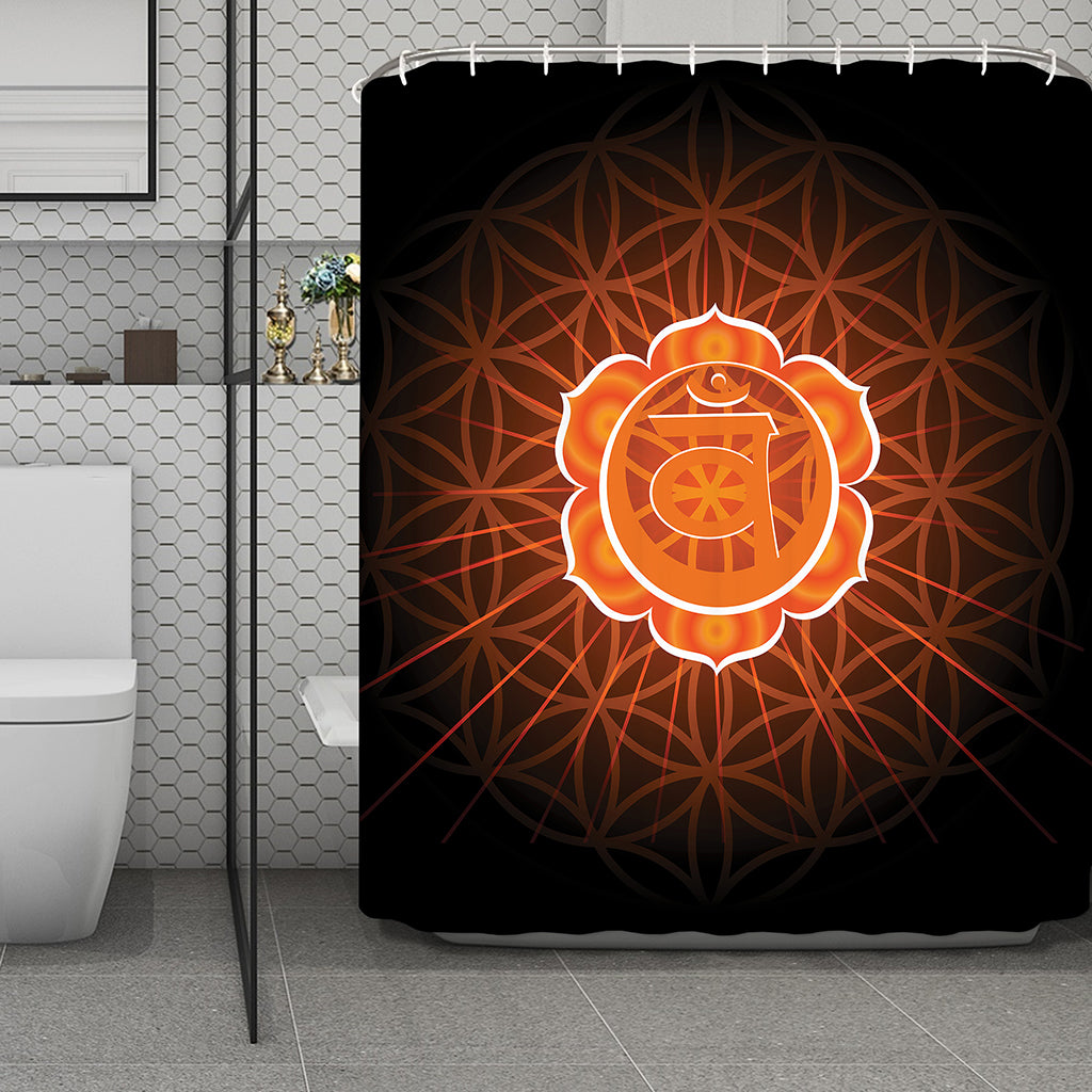 Swadhisthana Chakra Spiritual Print Polyester Shower Curtain