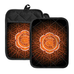 Swadhisthana Chakra Spiritual Print Pot Holders With Pocket