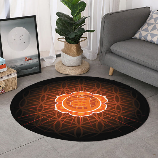 Swadhisthana Chakra Spiritual Print Round Rug