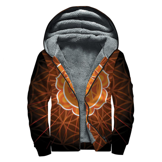 Swadhisthana Chakra Spiritual Print Sherpa Lined Zip Up Hoodie