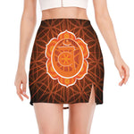 Swadhisthana Chakra Spiritual Print Side Slit Mini Skirt