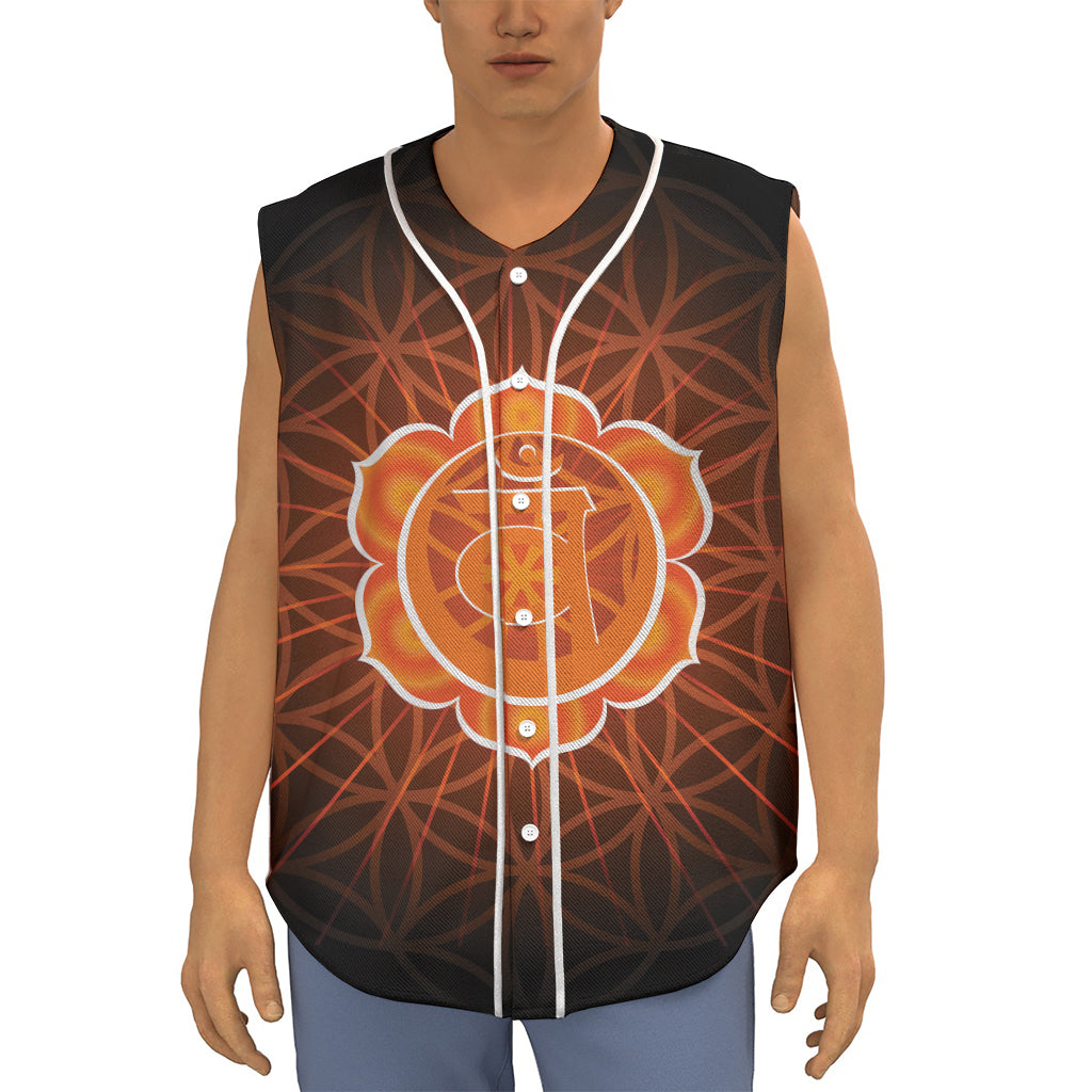 Swadhisthana Chakra Spiritual Print Sleeveless Baseball Jersey