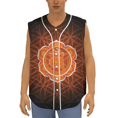 Swadhisthana Chakra Spiritual Print Sleeveless Baseball Jersey
