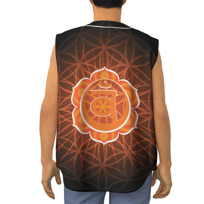 Swadhisthana Chakra Spiritual Print Sleeveless Baseball Jersey