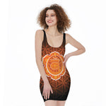 Swadhisthana Chakra Spiritual Print Sleeveless Bodycon Dress