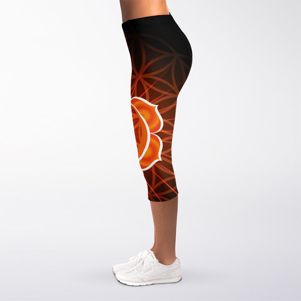 Swadhisthana Chakra Spiritual Print Women's Capri Leggings