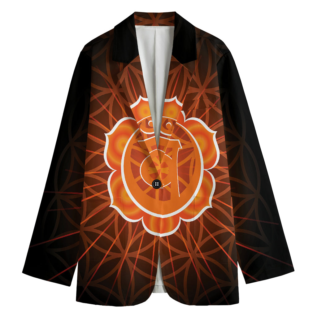 Swadhisthana Chakra Spiritual Print Women's Cotton Blazer