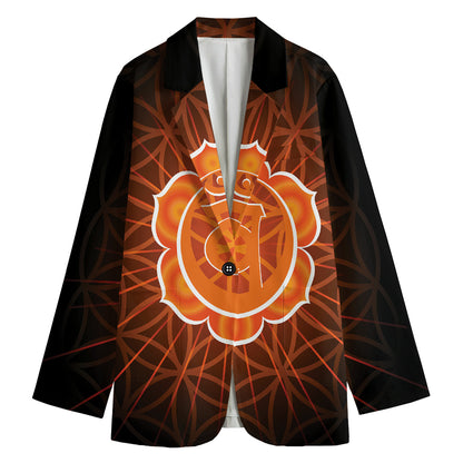 Swadhisthana Chakra Spiritual Print Women's Cotton Blazer