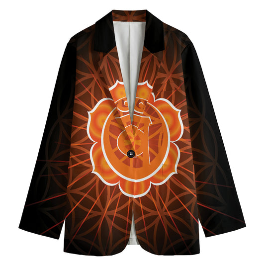 Swadhisthana Chakra Spiritual Print Women's Cotton Blazer