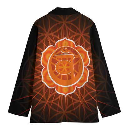 Swadhisthana Chakra Spiritual Print Women's Cotton Blazer
