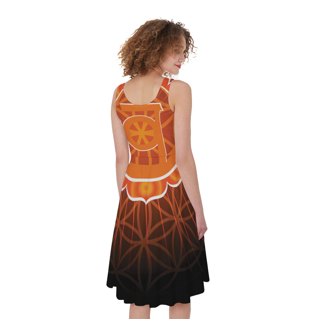 Swadhisthana Chakra Spiritual Print Women's Sleeveless Dress