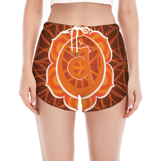 Swadhisthana Chakra Spiritual Print Women's Split Running Shorts