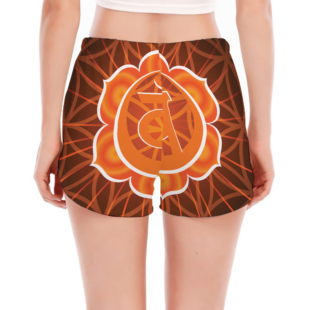 Swadhisthana Chakra Spiritual Print Women's Split Running Shorts