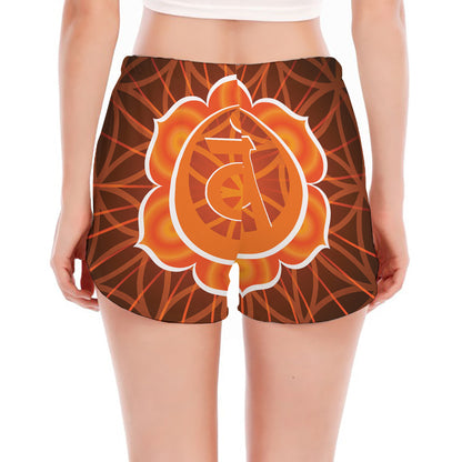 Swadhisthana Chakra Spiritual Print Women's Split Running Shorts