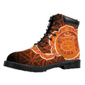 Swadhisthana Chakra Spiritual Print Padded Collar Lace Up Boots