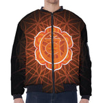 Swadhisthana Chakra Spiritual Print Zip Sleeve Bomber Jacket