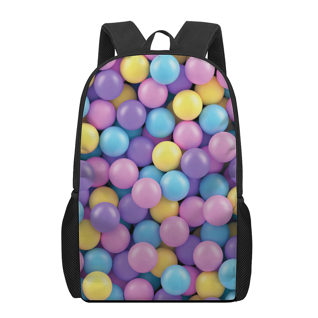 Sweet Candy Ball Pattern Print 17 Inch Backpack