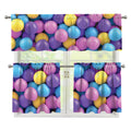 Sweet Candy Ball Pattern Print 3 Piece Kitchen Curtains