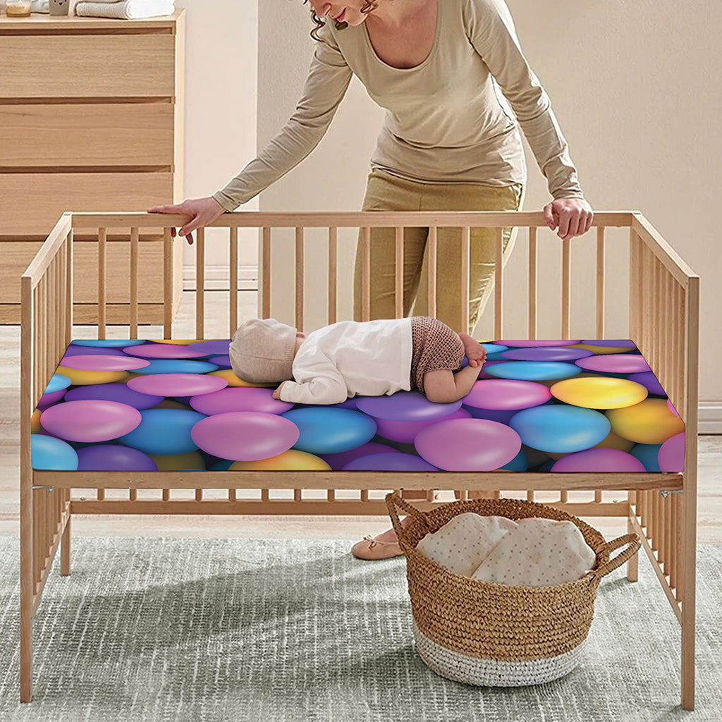 Sweet Candy Ball Pattern Print Baby Crib Sheet