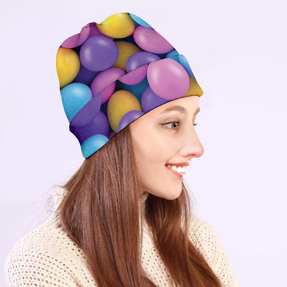 Sweet Candy Ball Pattern Print Beanie