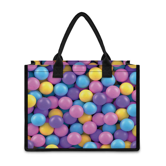 Sweet Candy Ball Pattern Print Canvas Tote Bag