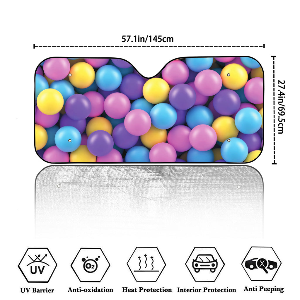 Sweet Candy Ball Pattern Print Car Windshield Sun Shade