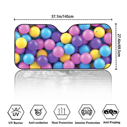 Sweet Candy Ball Pattern Print Car Windshield Sun Shade