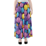 Sweet Candy Ball Pattern Print Chiffon Maxi Skirt