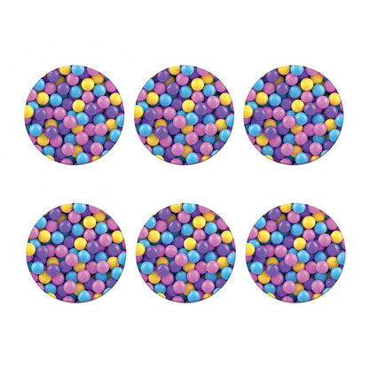 Sweet Candy Ball Pattern Print Coaster Set
