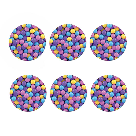 Sweet Candy Ball Pattern Print Coaster Set