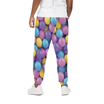 Sweet Candy Ball Pattern Print Cotton Pants