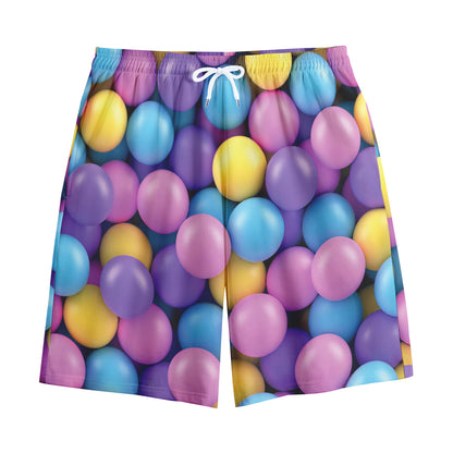 Sweet Candy Ball Pattern Print Cotton Shorts