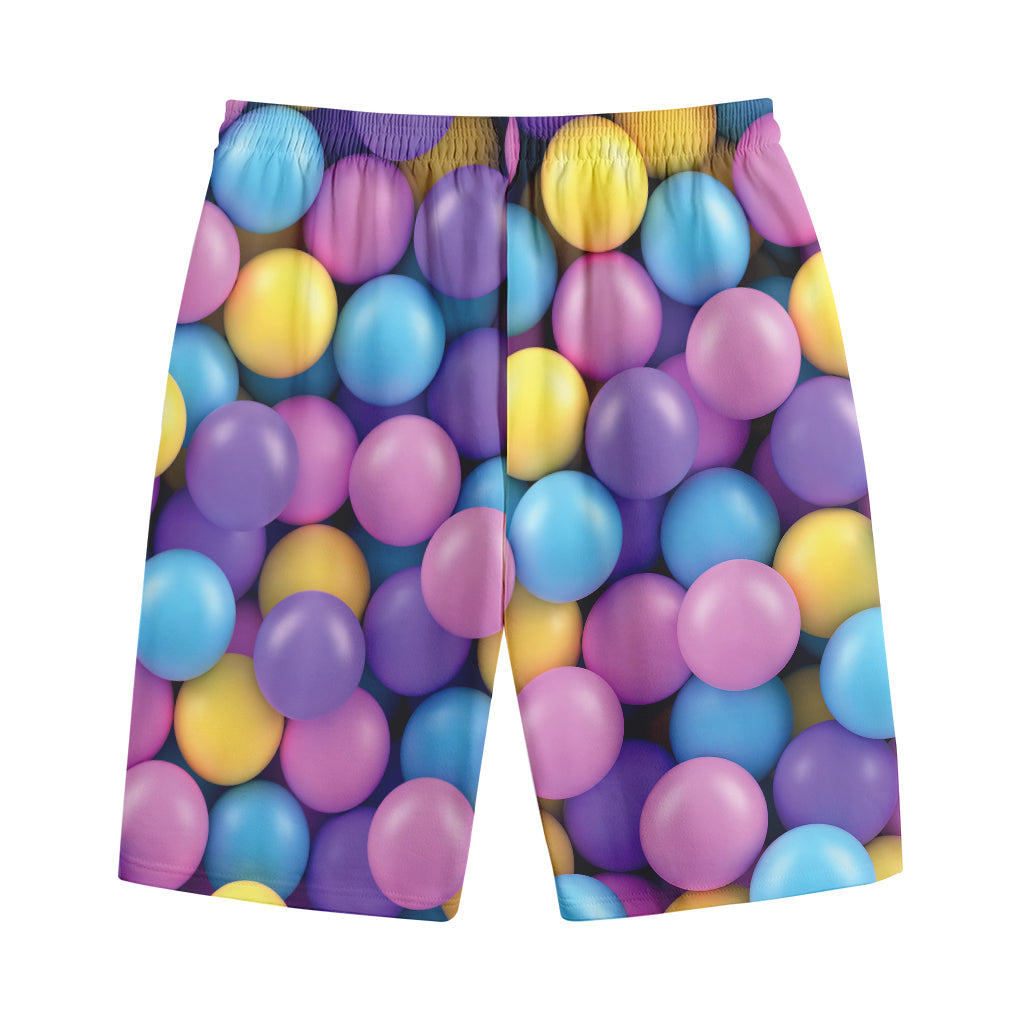 Sweet Candy Ball Pattern Print Cotton Shorts