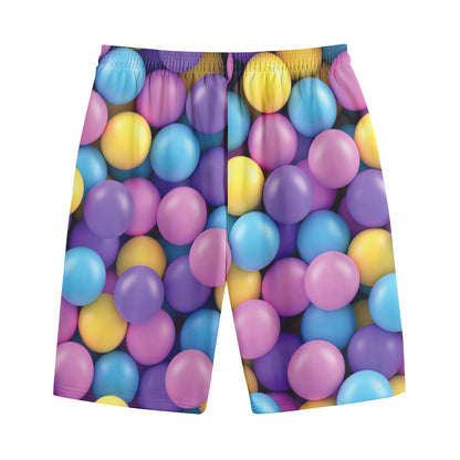 Sweet Candy Ball Pattern Print Cotton Shorts