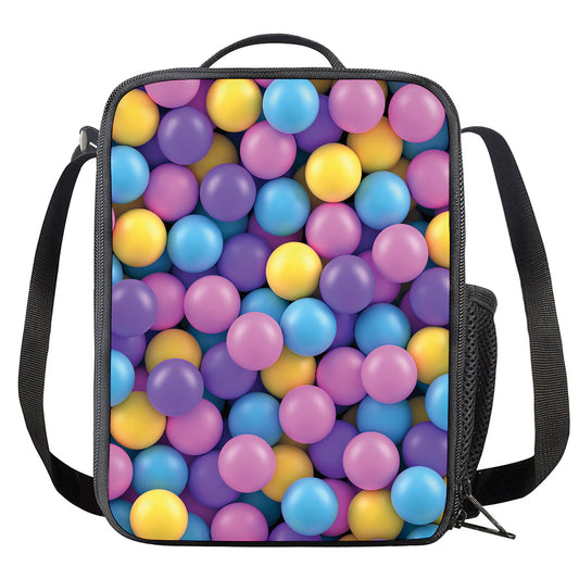 Sweet Candy Ball Pattern Print Crossbody Lunch Bag