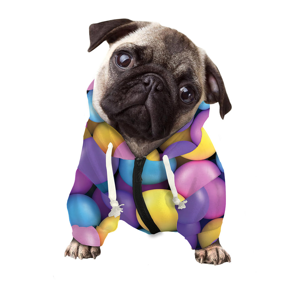 Sweet Candy Ball Pattern Print Dog Zip Up Hoodie