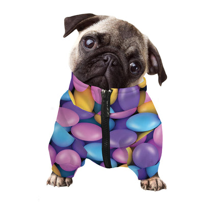 Sweet Candy Ball Pattern Print Dog Zip Up Jacket