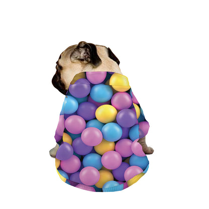 Sweet Candy Ball Pattern Print Dog Zip Up Jacket