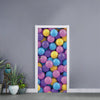 Sweet Candy Ball Pattern Print Door Sticker