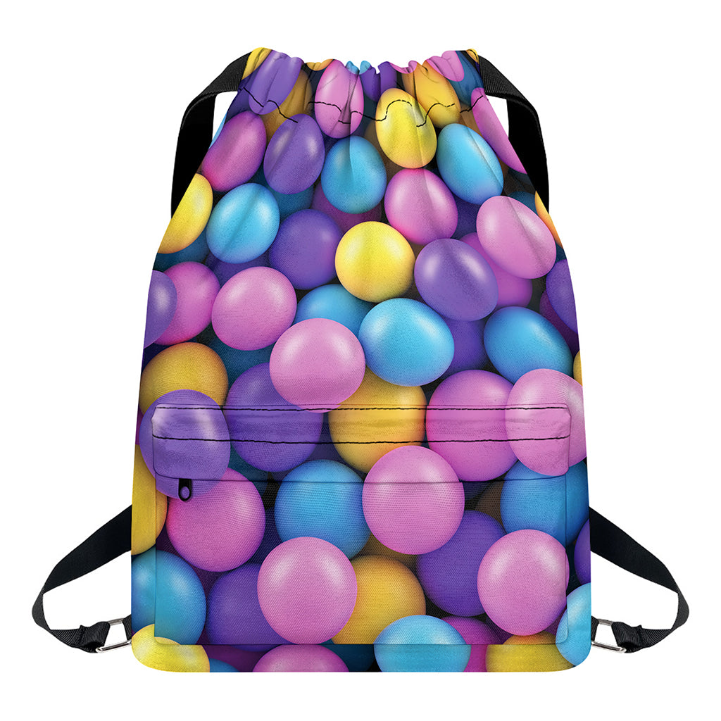 Sweet Candy Ball Pattern Print Drawstring Backpack